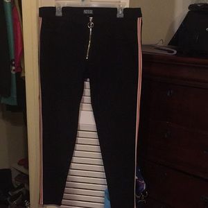 Poster Girl black pants with orange stripe